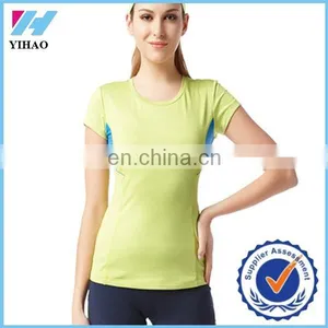 Yihao New Wholesale Bodybuliding Custom Woman Sportswear Fashion Running Plain T Shirt Sports Yoga T Shirt thumbnail-1