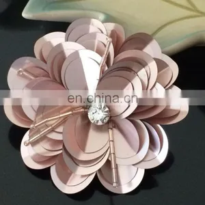 Wholesale Customized Pearl Rhinestone Sequin Flower Patches thumbnail-3