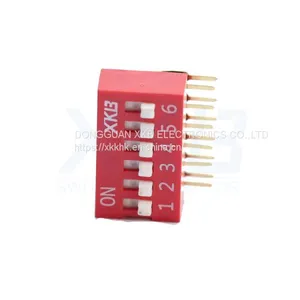 Red Blue Color Bent Foot Type 6P Dip Switch thumbnail-2
