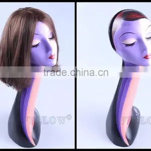 Fashion Window Dispaly Plastic Head Mannequin Female Head Realistic Head Manikin,Wholesale Cheaper Head Mannequin, H1057 thumbnail-1