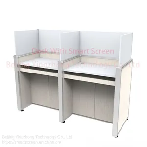 Height-adjustable Computer Desk Workstation Lifting Hidden Screen Language Lab Table Anti-disturb Cubicle Partiton Study Carrel Dividers thumbnail-3