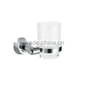 Wall Mounted Bathroom Single Glass Cup With Metal Holder thumbnail-1