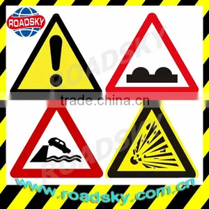 Custom Triangle Red Aluminum Road Sign Symbols For Sale thumbnail-1
