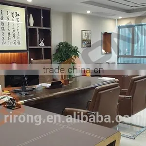 Antique Customized Colorful Wooden Commercial Front Executive Office Desk With Genuine Leather Cover Design thumbnail-4