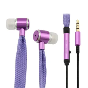 Fashionable Shoelace Stereo Handfree Headphone With Metal Shell thumbnail-1