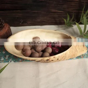 Decorate Bamboo Root Dry Fruit Plate Bio-degradable Luxury Snack Plate Dinner Snack Serving Wedding Party Plates thumbnail-3