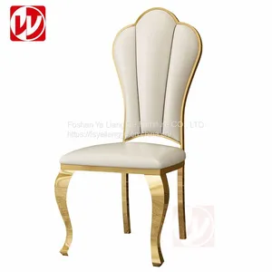 Modern Hotel Restaurant Furniture Green Velvet Silver Stainless Steel Banquet Chair Dining Chairs thumbnail-5