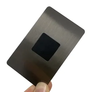 Share to Custom Matte Laser Engraving Slot Etching Convex Code Printing Black RFID NFC Chip Blank Metal Cards thumbnail-3