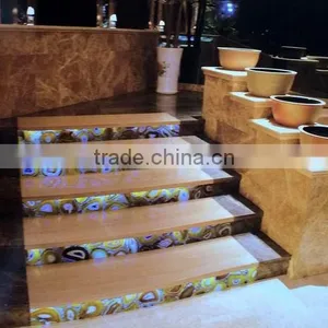 Factory Prefabricated Polished Grey Marble Stair Treads thumbnail-3
