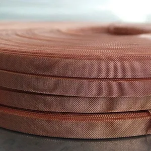 Red Copper Wire Mesh/cloth High Quality Electronic Signal Shielding Copper Wire Filter Mesh Stock Supply thumbnail-5
