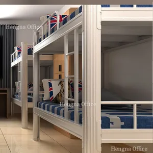 Twin Over Twin Metal Bunk Bed HG-BB312 With 300mm Safety Guardrail | Screwless Steel Frame for Kids and Adults|Dormitory Furniture thumbnail-4