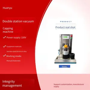 Dingfeng Double-station Vacuum Capping Machine for Beef Sauce, Suitable for Tinplate and Glass Bottles, Vacuum Capping Machine for Bird's Nest thumbnail-1