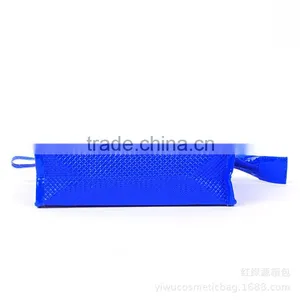 Europe Candy Color Blue Classic Bag Woven Leather Cosmetic Travel Organiser Bag thumbnail-3