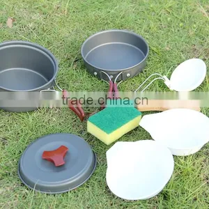 2016 Hot Sale Outdoors and Camping Portable Anodized Aluminum  Easy Carry Aluminum Cookware Set thumbnail-1