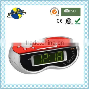 Best Price Stream Lined Table Red Desktop Alarm Clock Radio thumbnail-1