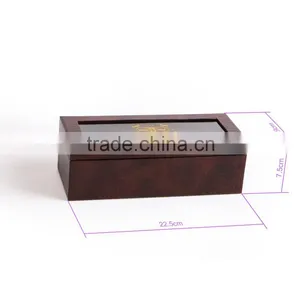 Luxury Handmade Custom Leather Paper Printed Gold Hot Stamp Logo Gift Box Packaging With Clear Lid thumbnail-6