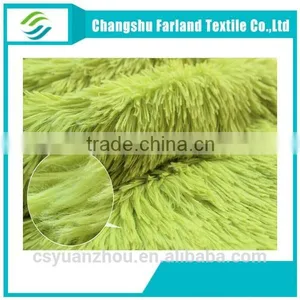 Green Long Plush Fur Fabric for Floor Mattress thumbnail-2