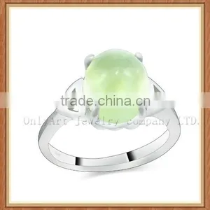 Elegant Natural White Jade 925 Sterling Silver Ring thumbnail-3