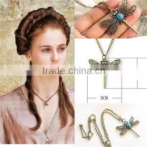 Sweater Chain Clothing Accessories Vintage Dragonfly Pendant Necklace thumbnail-1
