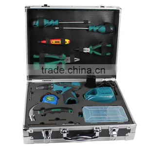 LAOA 19pcs Aluminum Case Li-ion Electric Drill Hardware Tool Set thumbnail-3