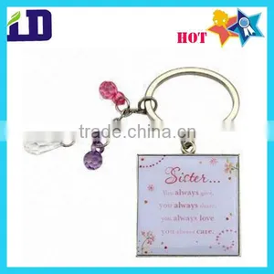 Fashion Prinitng and Epoxy Metal Keychain thumbnail-1