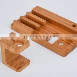 2016 Luxury Bamboo Material Stand Holder for Apple Watch Iphone thumbnail-5
