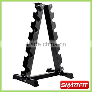 Triangle Chromed Steel Dumbbell Rack 6 Pairs thumbnail-1