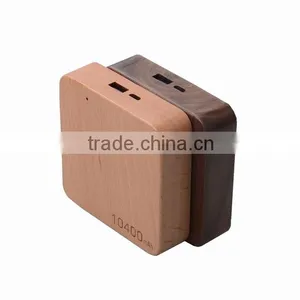 AWC911 Best Portable Wood Charger Portable Polymer Battery 5200mah 7800mah 10400mah Square Wooden Charger Power Bank 10400 thumbnail-2