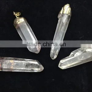 Wholesale Natural Druzy Stone Fashionable Crystal Gold Plated Edge Pendant thumbnail-3