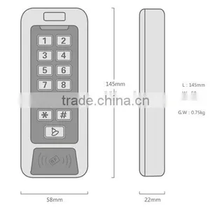 Metal Wiegand Output Standalone Waterproof Keypad Access Control thumbnail-4