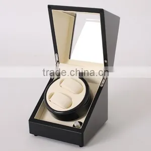 Custom Logo Printed Glossy Wooden Volta 2 Slot Watch Winder thumbnail-2