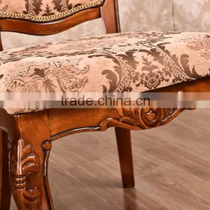 Dining Room Brown Typical and Plain Dining Chairs Fabric Wood Frame Dining Chairs thumbnail-4