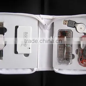 PC White Pouch Mouse Usb Hub Card Reader Travel Gift Kit 3 in 1 Travel Set thumbnail-1