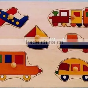 Hot Selling Educational Wooden Toys Vehicle Puzzle thumbnail-1