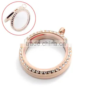 Hot Selling 30mm Round Crystal Floating Glass Locket thumbnail-4