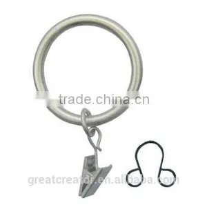 Curtain Accessory Heavy Gauge Metal Curtain Ring W/Small Ring Clip And Eyelet for 25mm/28mm or 32mm Curtain Rod/Pole thumbnail-2