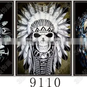 ON SALE 3D Flip Lenticular Pictures of PIRATE SKULLS and INDIAN SKULLS in Stock thumbnail-3