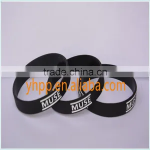 Custom Muse Ink-filled Silicone Debossed Wristband Bracelet for Music Fans Quality Choice thumbnail-2