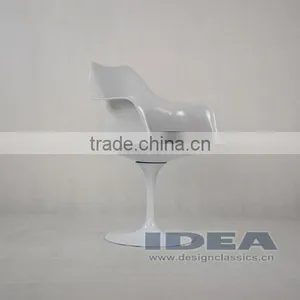 Replica Eero Saarinen Tulip Arm Chair - Black Cushion thumbnail-5