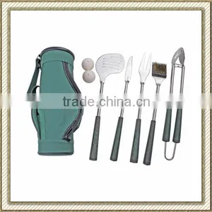 7-Piece Golf Shaped BBQ Grilling Tool Set With Carry Bag, Golf Grip Grilling Set thumbnail-1