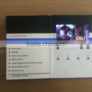 High-end and Creative 5 Inch Hybrid Book,video Book ,lcd Hybrid Video Book thumbnail-1