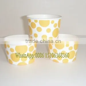 340ml Wholesale Print Customized Logo Ice Cream,Chocolate Cup With Lid,Spoon,Stick thumbnail-5