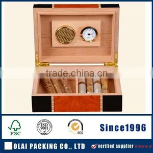 Deluxe Small Slim Wood Cigar Humidor for Sale thumbnail-1