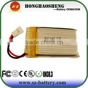 High Rate 852540 3.7v 650mah Syma X5c Quadcopter Battery 802540 25c li Ion Polymer Battery thumbnail-2
