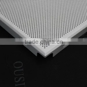 Dia1.8mm Perforated White Waterproof Acoustic Aluminum Sheet Clip in False Ceiling Tiles 600x600mm thumbnail-6