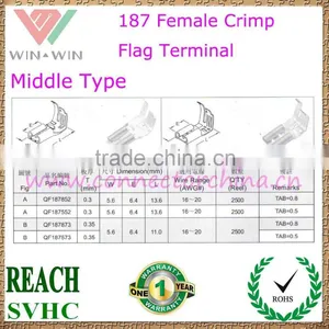 187 Female Crimp Flag Terminal Middle Type thumbnail-1