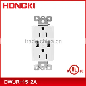 UL CUL Listed 120V 15A 60HZ Electrical USB Wall Socket With 2 USB Port thumbnail-1