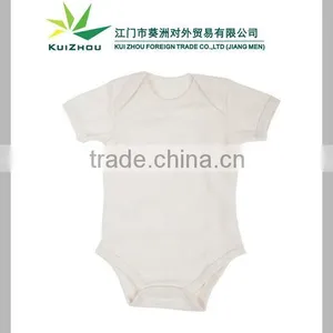 100% Cotton Short Sleeve Blank Baby Rompers Plain Baby Rompers thumbnail-3