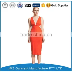 Romantic V-neck Sleeveless Bandage Women Black Dresses thumbnail-2