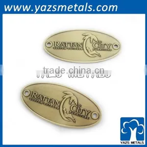 Oval Shape Furniture Metal Brand Name Tag Label thumbnail-1